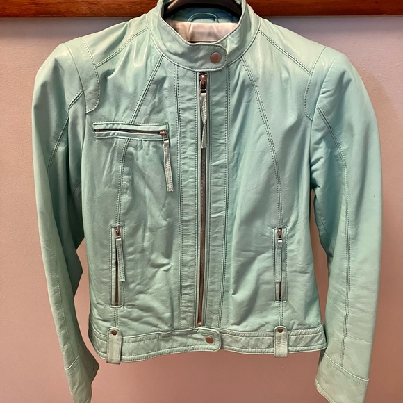 Danier Jackets & Blazers - Danier Teal Leather Jacket